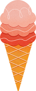 Risograph Ice Cream in Cone Illustration 